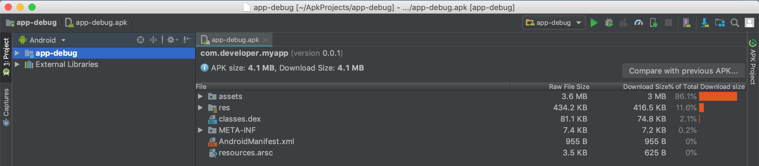 Android Studio Run Button Area The run button area in Android Studio to build and run an Android app.